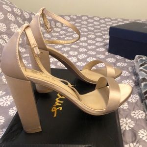 Lulus champagne colored satin sandals
